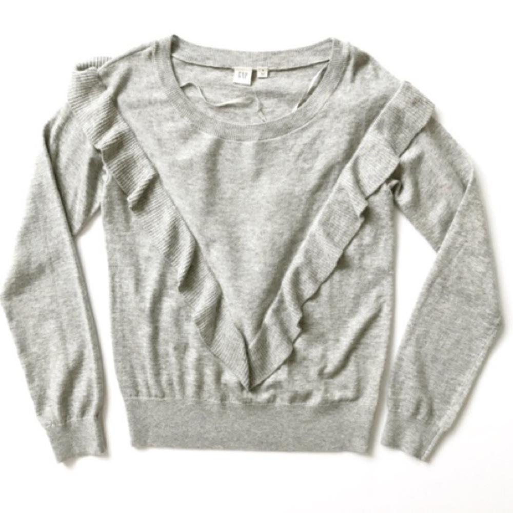 GAP Gray Ruffle Sweater